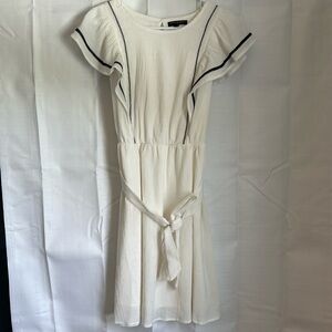 Banana republic, off-white, summer dress with tie belt,